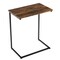 C Shaped Side Table Sofa End Table with Metal Frame for Living Room Rustic Brown